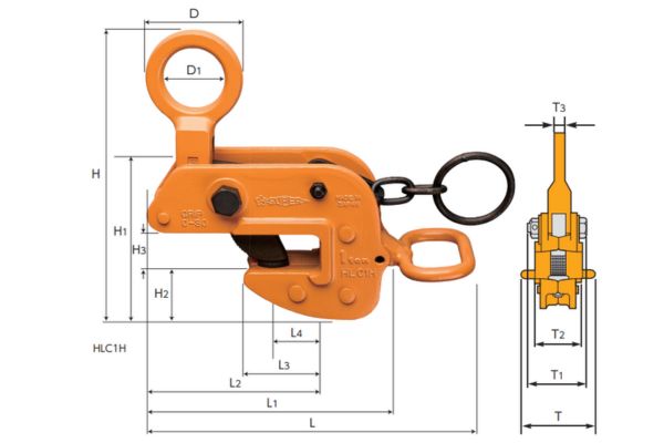 thông số kỹ thuật của kẹp tôn ngang HLC-H